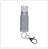 SABRE PEPPER SPRAY WITH JEWELED DESIGN, SNAP CLIP, AND KEY RING, 25 BURST, 10-FOOT (3-METER) RANGE
