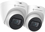 2-Pack 5MP UltraHD Outdoor Security IP Turret PoE Camera with Mic/Audio, 5-Megapixel, 98ft NightVision, 2.8mm Lens, IP67 Weatherproof, MicroSD Recording (256GB), 2PACK-IP5M-T1179EW-28MM White