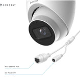 2-Pack 5MP UltraHD Outdoor Security IP Turret PoE Camera with Mic/Audio, 5-Megapixel, 98ft NightVision, 2.8mm Lens, IP67 Weatherproof, MicroSD Recording (256GB), 2PACK-IP5M-T1179EW-28MM White