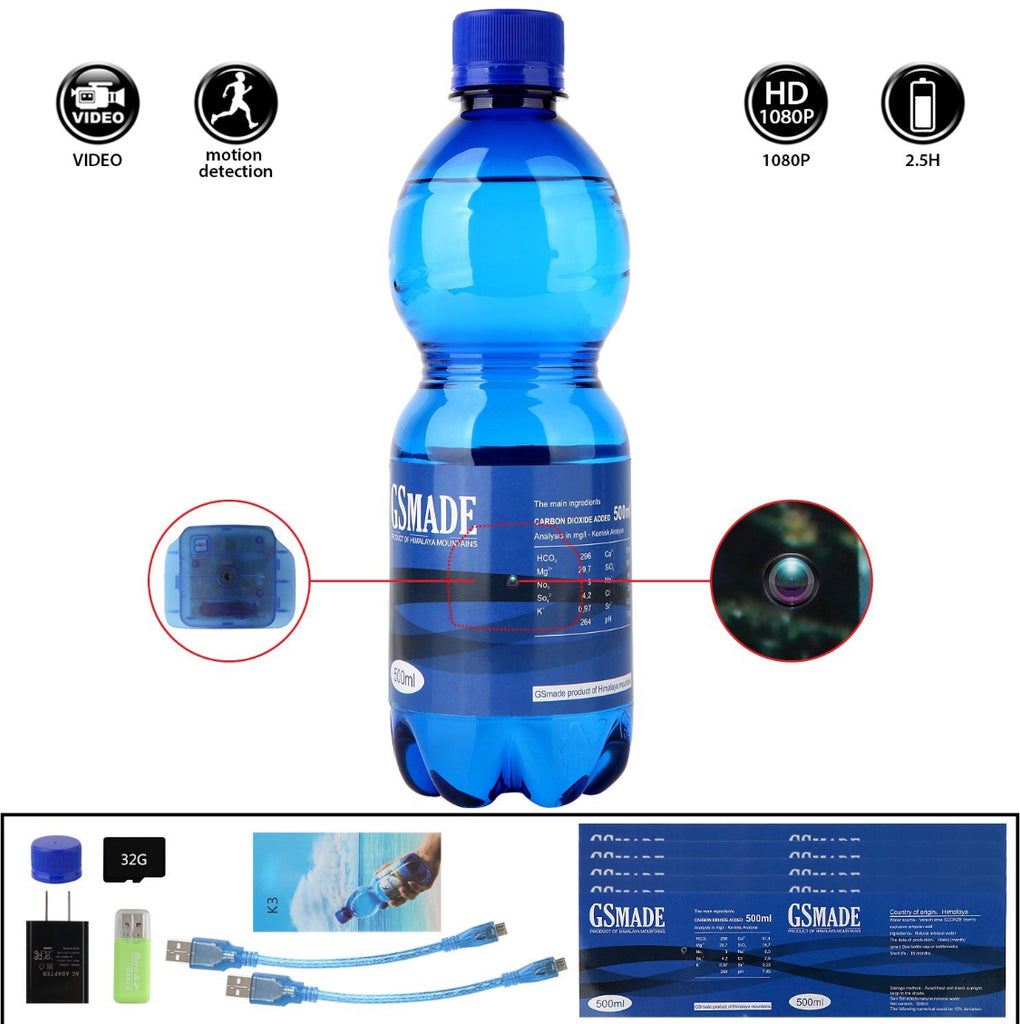 Water Bottle Hidden Spy Camera