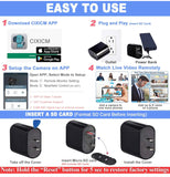 Spy Cameras Wireless and Hidden, 𝟐𝟎𝟐𝟒 𝐔𝐩𝐠𝐫𝐚𝐝𝐞𝐝 WiFi Hidden Camera with Remote View, 1080P HD Hidden Spy Camera Charger, Nanny Cam Hidden Camera, Indoor Hidden Security Camera, Motion Alert