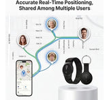 GPS Tracker for Kids, Real-Time GPS Tracking Device for Children w/Wearable Wristband & Keychain Design, No Monthly Fee/No SIM Card, Lightweight Locator Works w/iOS Find My, Long Standby, Waterproof