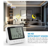 MINI-Hidden-WIFI -Wireless-Secruity-Camera,4K Real FULL HD Nanny Cam With Hygrometer Thermometer Clock,Night Vision&Motion Detection Alerts.Mobile Phone APP Control,Support 2.4G &5G For Home Office