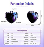 Heart Pendant Voice Recorder, 200h Storage AI Voice-to-Text (4GB Memory)