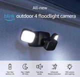 All-New Blink Outdoor 4 Floodlight Camera – Wire-free smart security camera, 700 lumens, two-year battery life, HD live view, enhanced motion detection, Works with Alexa- 1 camera system