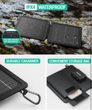 10W Portable Solar Charger(5V/2A Max), Small Foldable Solar Panel with USB-C USB-A Outputs Compatible with Cell Phone Tablet, IPX4 Waterproof for Camping, Hiking, Backpacking