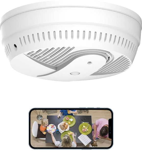Smoke Detector Hidden Camera 1080P WiFi Nanny Cam for Home Security Wall Mount Loop Filming, Motion Detection, Night Vision, Live Viewing, Free App