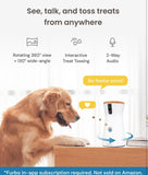 360° Dog Camera - Unlock Camera & Smart Features w/ Paid Plan: Home Security & Dog Safety Alerts, Rotating Treat Dispenser w/ Speaker, Smart Cam w/ Phone App (Subscription Required, 3mo Minimum)