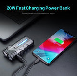 Pro Flat LED Flashlight with 8000mAh Power Bank, Sidelight Flashlight Combines Floodlight and Spotlight, 4360 High Lumens, Rechargeable, Magnetic Tail, IP68 Perfect for Camping, Outdoor