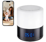 Security Camera Indoor for Home - Bluetooth Speaker - Homekit Camera - 1080P Clock Camera with 160°Rotating Viewing Angle - Night Light - AI Motion Detection (Black and White)