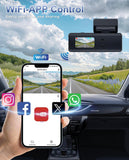 4K Dash Cam Front and Rear, WiFi Dash Cam with 64GB Card, 4K+1080P Dash Camera for Cars, WiFi Car Camera with App Control, 1.47" Screen DashCam with 24H Parking Monitor,G-Sensor