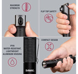 SABRE PepperLight 2-in-1 Flashlight Pepper Spray, Ultra-Bright 750 Lumen Flashlight, Visible Up To 540-Feet (165-Meters), Protect Aginst Multiple Threats with 25 Bursts, IPX6 Water-Resistant Rated