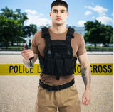 Tactical Molle Vests with Triple mag Pouch and Side Cummerbund Pouches, Quick Release Vests for Men