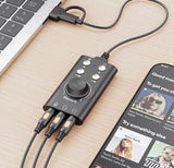 Facmogu Portable Voice Changer, Virtual 7.1 Surround Sound Voice Disguiser Device with Multi Sound Effects, USB 3.0/ Type-C to 3.5mm Jack Game Voice Changer for PS4/ PS5/ Windows、MacOS PC/Laptop/Phone