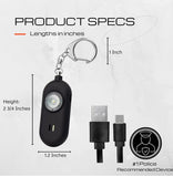 Spartan Defense Rechargeable Personal Safety Alarm for Women. 130dB Siren. Ear-Piercingly Loud w/ Flashing LED Strobe Light Siren Keychain