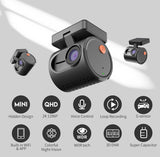 Tiny Dash Cam - 2025 New Mini WiFi Dash Camera with Voice Control, Super Night Vision Dashcam, WDR/3D DNR, 24H Parking Monitor, G-Sensor, APP Control, Compact Design for Car/SUV - Black Mini 3