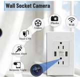 Mini US Wall Socket Outlet spy Hidden Camera 1080P HD WiFi IP Motion Detection Home Security Nanny Cam Dual USB Power Socket Camera