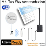 4K WiFi IP Camera Hidden Cam Module with Wireless Earpiece Long Flexible Lens Motion Detection and External Battery Two Way Communication Mini Hidden Camera