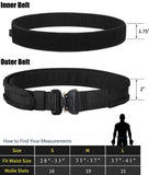 PETAC GEAR Tactical Battle Belt With Cobra Buckle D-Ring | Military Heavy Duty Rigger Gun Belts | Inner Outer Molle Belt.