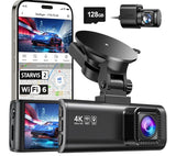 4K Dash Cam Front Rear, STARVIS 2 Sensor, Free Card Included, 5.8GHz WiFi-20MB/s Fast Download, Dash Camera for Cars with GPS, WDR Night Vision, 170°Wide Angle, 24H Parking Mode(F7NP)