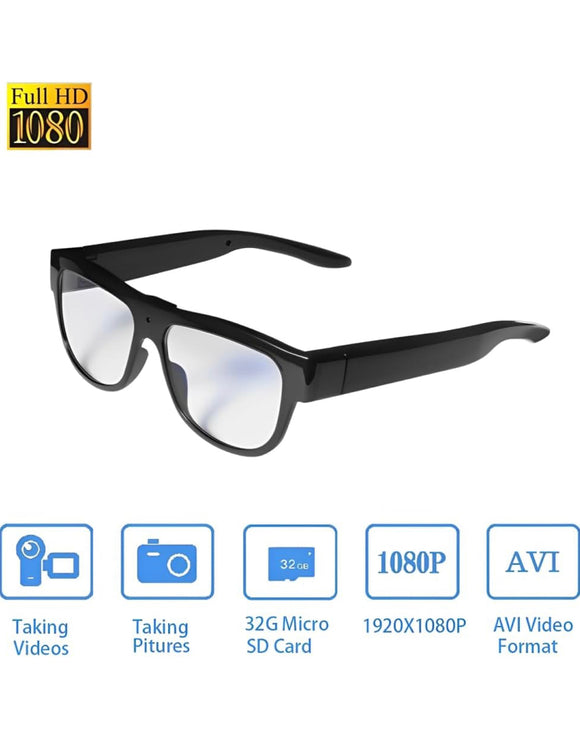 32G Video Camera Glasses: HD 1080P Video Recording Camera Glasses for Outdoor and Indoor, Smart Glasses for Cycling, Hiking, Climbing and Traveling