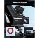 4K Dash Cam Front Rear, STARVIS 2 Sensor, Free Card Included, 5.8GHz WiFi-20MB/s Fast Download, Dash Camera for Cars with GPS, WDR Night Vision, 170°Wide Angle, 24H Parking Mode(F7NP)