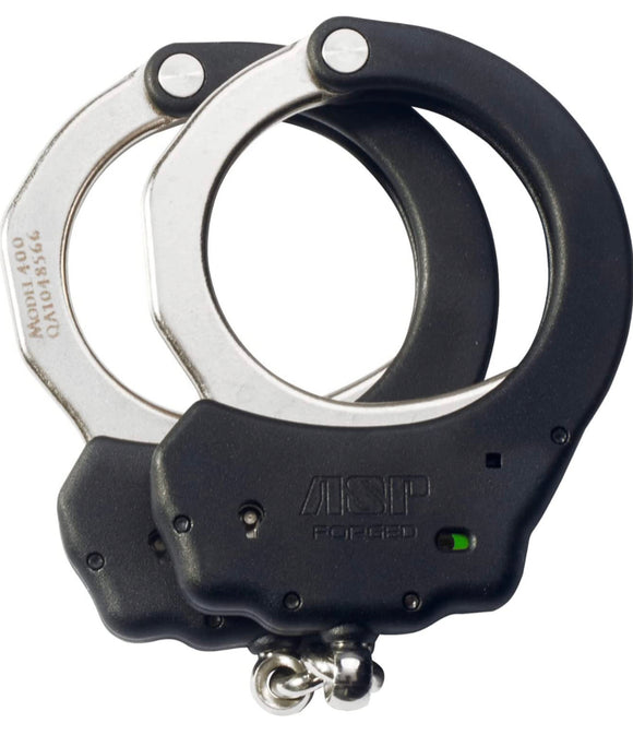 ASP Ultra Cuffs, Chain (Steel Bow) Handcuff - Black, 3 Pawl European Lock Set