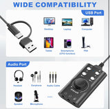 Facmogu Portable Voice Changer, Virtual 7.1 Surround Sound Voice Disguiser Device with Multi Sound Effects, USB 3.0/ Type-C to 3.5mm Jack Game Voice Changer for PS4/ PS5/ Windows、MacOS PC/Laptop/Phone
