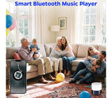 Security Camera Indoor for Home - Bluetooth Speaker - Homekit Camera - 1080P Clock Camera with 160°Rotating Viewing Angle - Night Light - AI Motion Detection (Black and White)