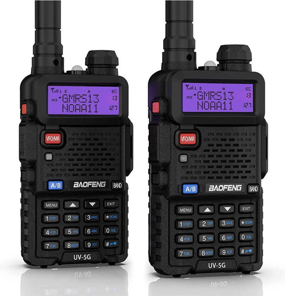 BAOFENG UV-5X (UV-5G) GMRS Radio, Long Range Rechargeable Two Way Radio with NOAA Weather Receiving & Scanning, GMRS Handheld Radio for Adults, Support Chirp, 2 Pack