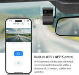 Tiny Dash Cam - 2025 New Mini WiFi Dash Camera with Voice Control, Super Night Vision Dashcam, WDR/3D DNR, 24H Parking Monitor, G-Sensor, APP Control, Compact Design for Car/SUV - Black Mini 3