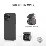 Tiny Dash Cam - 2025 New Mini WiFi Dash Camera with Voice Control, Super Night Vision Dashcam, WDR/3D DNR, 24H Parking Monitor, G-Sensor, APP Control, Compact Design for Car/SUV - Black Mini 3