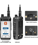 pxton 999 Channels ham Radio Dual Band Handheld Two Way Radio Waterproof walkie talkies for Adults Long Range with Wireless Frequency Copy,NOAA,VOX,Super Flashlight USB-C Charger and Li-ion Battery