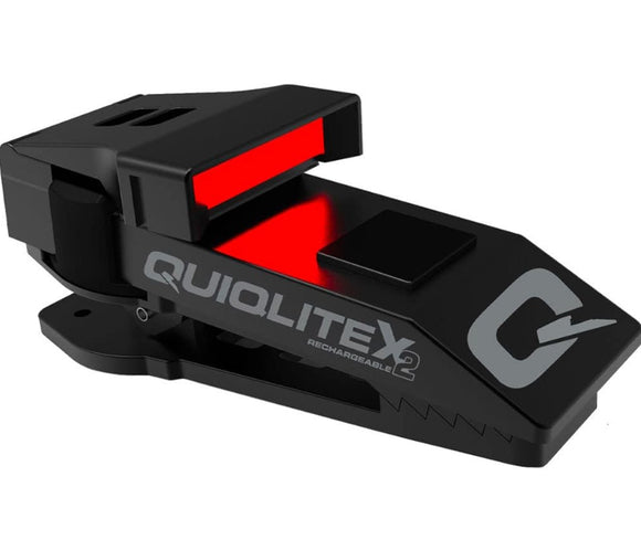 QUIQLITEX2 Tactical Red/White Hands-Free LED Pocket Light, 20-200 Lumens, Aluminum Housing (USB Rechargeable)