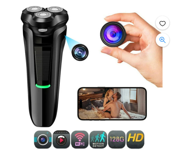 WiFi Mini Camera 1080P HD Video Night Vision Motion Detection Electric Shaver Razor — Ensure 24/7 Surveillance with this Smart Hidden Camera in the Form of an Electric Shaver