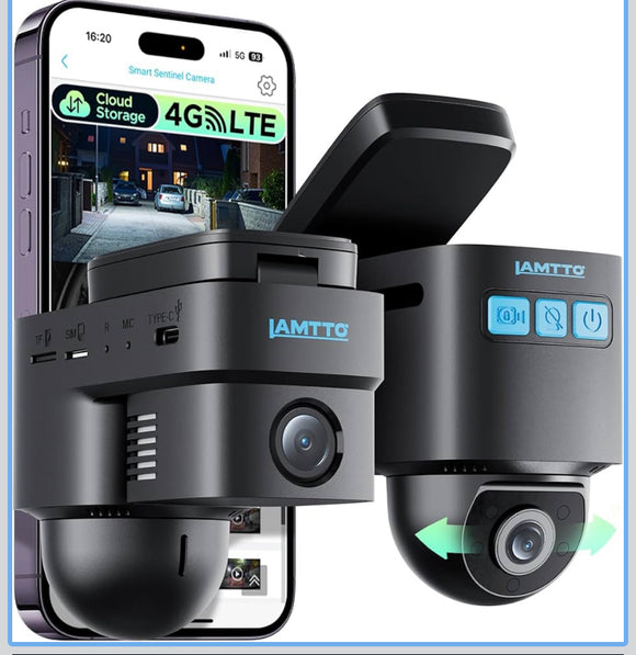 4G LTE Cellular Dash Cam Front Inside Remote Live-View & Location Event Video Alarm & Upload to Cloud Storage Car Security Camera 24/7 Parking Mode OBD Power Cable