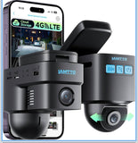 4G LTE Cellular Dash Cam Front Inside Remote Live-View & Location Event Video Alarm & Upload to Cloud Storage Car Security Camera 24/7 Parking Mode OBD Power Cable