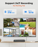 Smart 5MP 8CH Home Security Camera System, 4pcs Wired PoE IP Cameras Outdoor with Person/Pet/Vehicle Detection, 4K 8CH NVR with 2TB HDD for 24-7 Recording, RLK8-520D4-5MP