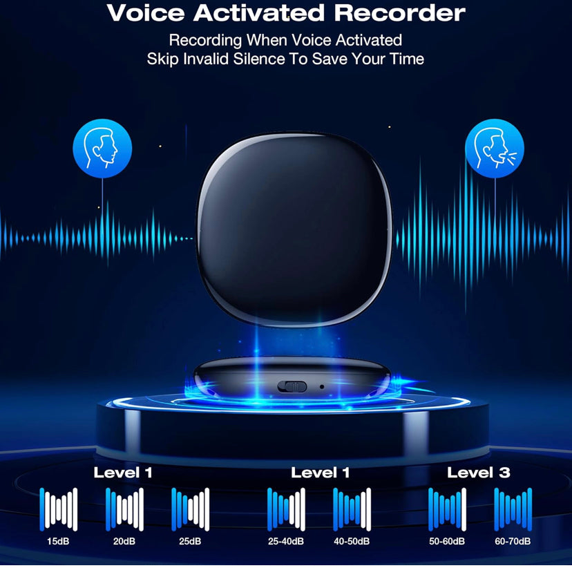 Voice Operated Computer Voice Activated Recorder,128gb Mini Voice Recorder with Noise Reductio ...