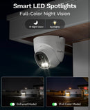 Security Camera System, 4K-UHD 8 Channel NVR 8MP Wired Home Security System Outdoor Indoor, 8 PoE Dome Cameras, LED Spot Lights Color Night Vision, 132° FOV, 2-Way Audio, Included 4TB HDD