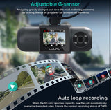 COOAU D30S 4K Dash Cam with GPS Wi-Fi, Front and Inside Dual 2.5K 1080P, Uber Car Camera with Infrared Night Vision, Supercapacitor, 4 IR LEDs, G-Sensor, Parking Mode, Loop Recording