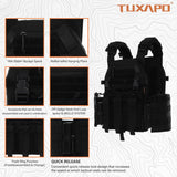 Tactical Molle Vests with Triple mag Pouch and Side Cummerbund Pouches, Quick Release Vests for Men