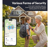 GPS Tracker for Kids, Real-Time GPS Tracking Device for Children w/Wearable Wristband & Keychain Design, No Monthly Fee/No SIM Card, Lightweight Locator Works w/iOS Find My, Long Standby, Waterproof