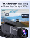 Dash Cam 4K Front, Built-in WiFi GPS Dash Camera for Cars, 3.2" IPS Screen