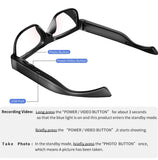 Camera Glasses Video Glasses HD Smart Glasses Recording Outdoor Sport Glasses with Camera Wearable Eyeglass Built-in 32G Memory Card