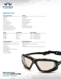 Pyramex Safety Highlander XP Eyewear, Black-Gray Frame/Sky Red Mirror Anti-Fog Lens