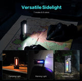 Pro Flat LED Flashlight with 8000mAh Power Bank, Sidelight Flashlight Combines Floodlight and Spotlight, 4360 High Lumens, Rechargeable, Magnetic Tail, IP68 Perfect for Camping, Outdoor