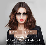 Bluetooth Audio Smart Glasses, Blue Light Glasses for Women Men, Remote Shooting, Open Ear Sound Mic & Speakers, Magnetic Charging, Color-Changing Polarized Sunglasses Lenses, Voice Assistant