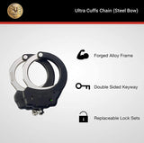 ASP Ultra Cuffs, Chain (Steel Bow) Handcuff - Black, 3 Pawl European Lock Set