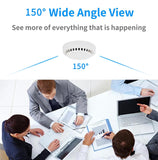150°Wide Angle Smoke Detector Camera, Handcrafted Smoke Detector Spy Cam with Night Vision/Motion Detection/256G SD Support/2.4G WiFi for Indoor Home & Office Use.